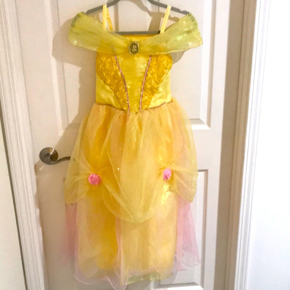 Disney’s Belle Gown with lots of gathered mesh. Includes shoes, size 2/3.